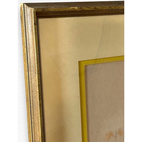 Vintage Tong Shiang Chang Bird and Chrysanthemum Mid Century Framed Art Print - Picture 6 of 10